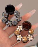 Fine Acrylic Pearl Zircon Floral Hairpin Two-Piece Set