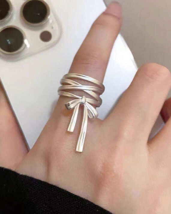 DIY Silk Sterling Silver Bow Silk Ribbon Rings