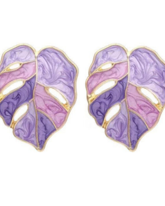 Rablom Metal Leaf Design Earrings