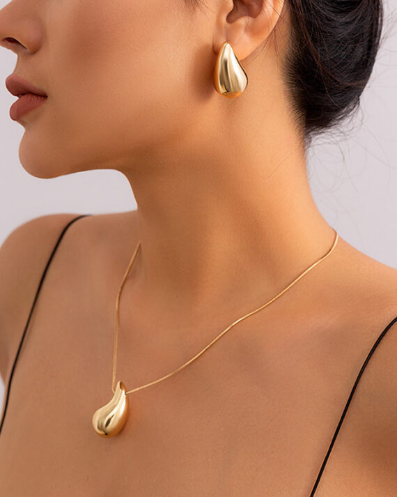 Metal Necklace and Earrings