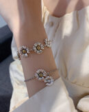 Boutique Silk Sterling Silver Little Daisy Charm Bracelet
