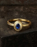 Vintage Royal Blue Ancient Dharma Gold Zircon Crystal Rings