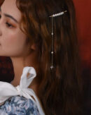 Chic Gold Sterling Silver Overgild Pearl Tassel Hairpin