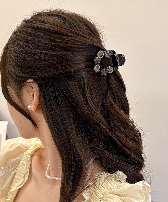 Fine Acrylic Pearl Zircon Floral Hairpin Two-Piece Set