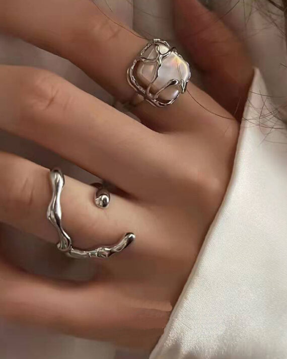 Moonstone Opening Rings Accessories 2 Sets