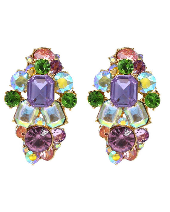 Rablom Geometric Colored Crystal Earrings