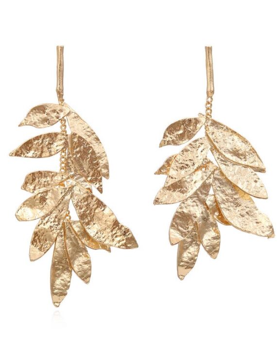 Rablom Asymmetric Leaf Tassel Earrings